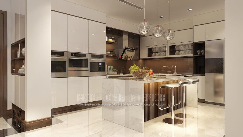 Trang trí nội thất căn bếp chung cư, biệt thự cao cấp với mẫu tủ bếp phong cách hiện đại Thiết kế tủ bếp đẹp
